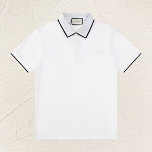 Gucci White Polo Shirt with Black Trim
